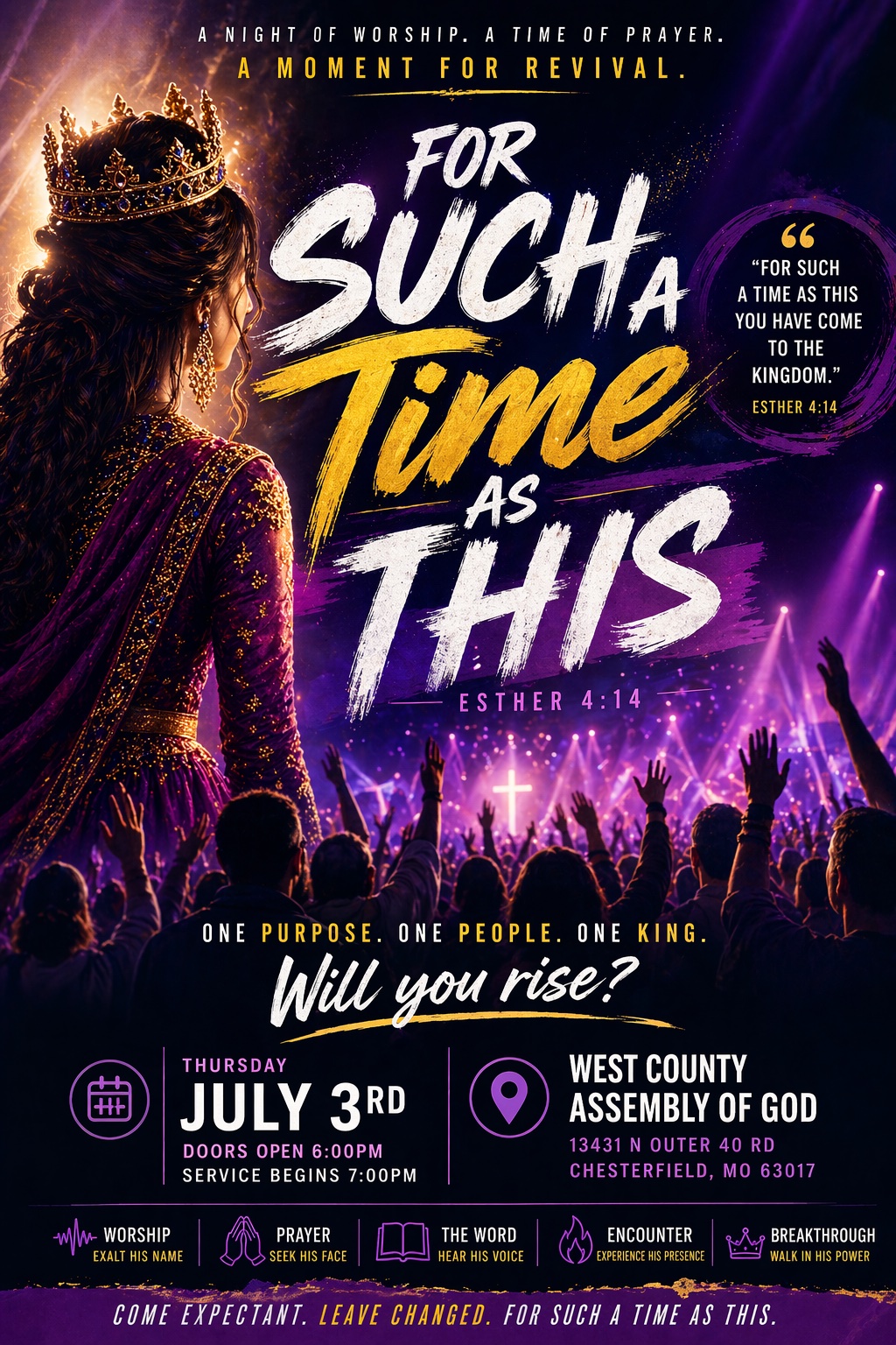 For Such A Time As This — July 3rd Event Flyer